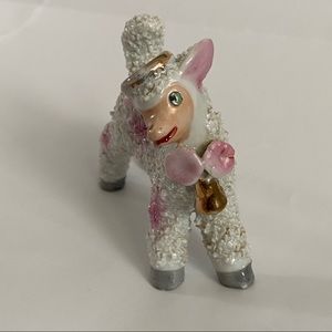 Vintage Ceramic Spaghetti Texture Lamb Figurine